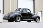 With one of the most iconic shapes in hot rodding, the 1940 Ford coupe is a great platform to build off of. This beauty started life as an all original, 55,000-mile car that Jim bought out of Oklahoma. Over the course of about a year and a half it went from that to this. The car blends a near perfect stance, some modern parts, and a classic hot rod vibe to stop you in your tracks.  &raquo; Click to zoom ->