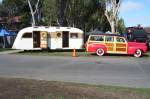 This duo was by the coolest of the whole show. The '46 Ford Woody wagon was pulling a 1950 travel trailer.  &raquo; Click to zoom ->