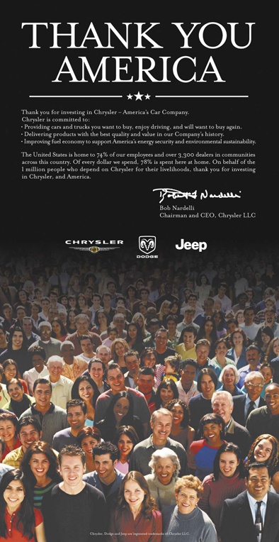 Chrysler thank you America ad