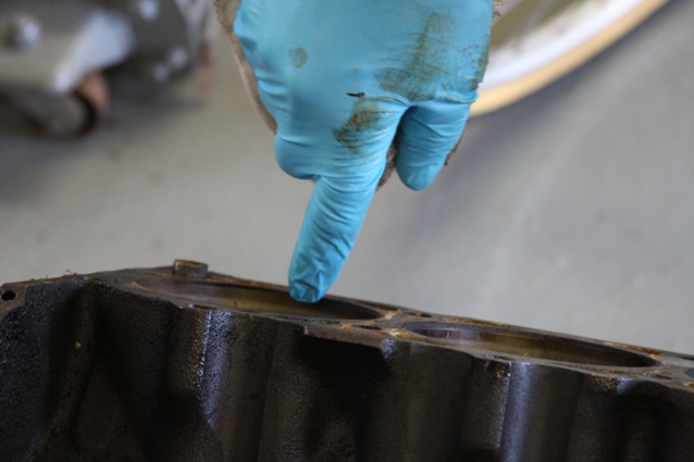 Finger checking the cylinder ridge