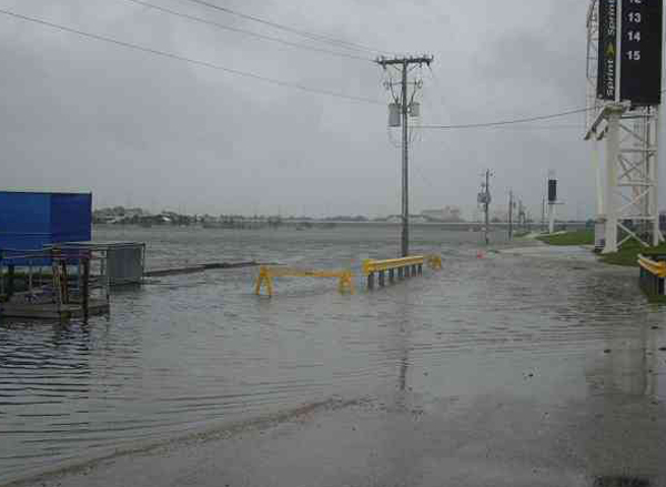 Daytona Speedway flooded