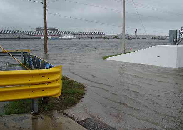Daytona Speedway flooded