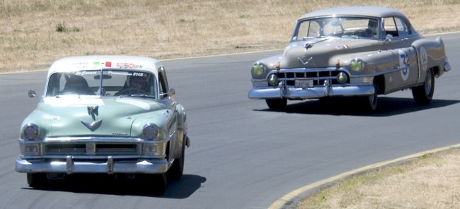 Caddy wallowing around a corner