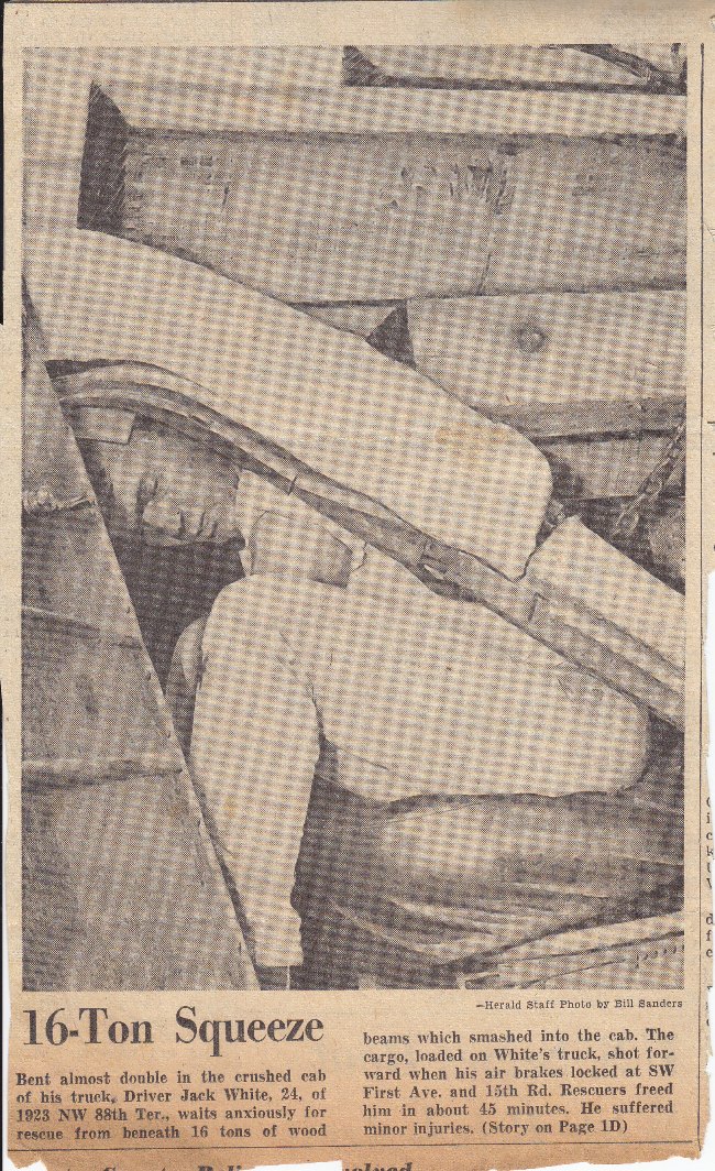 Driver trapped in truck