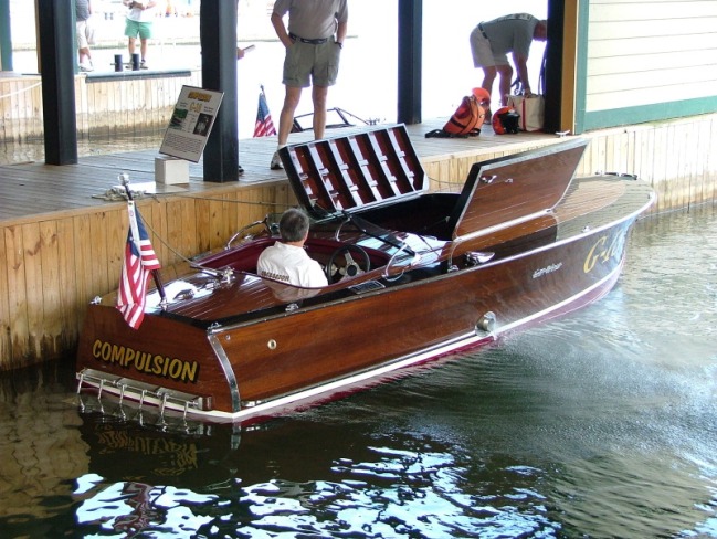 Totally awesome wooden race boat