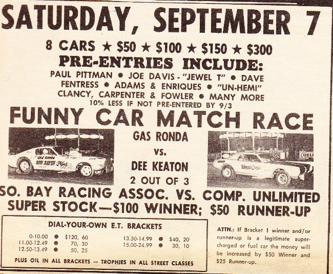 Vintage drag race and speed ads