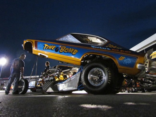 A classic shot of the Time Bomb funny car