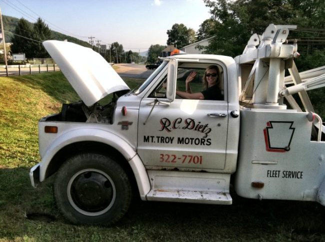 Kerri's excited to have a tow truck coming home!