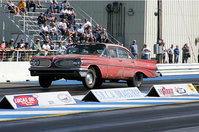Drag Week Pontiac wheelstand