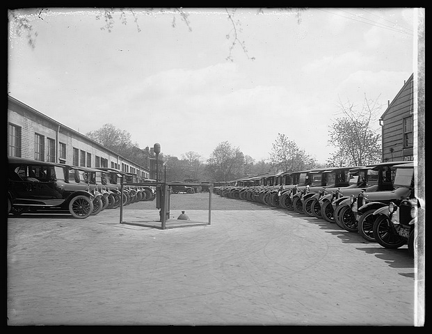 New Chevrolets lined out outside the factory New Chevrolets lined out outside the factory