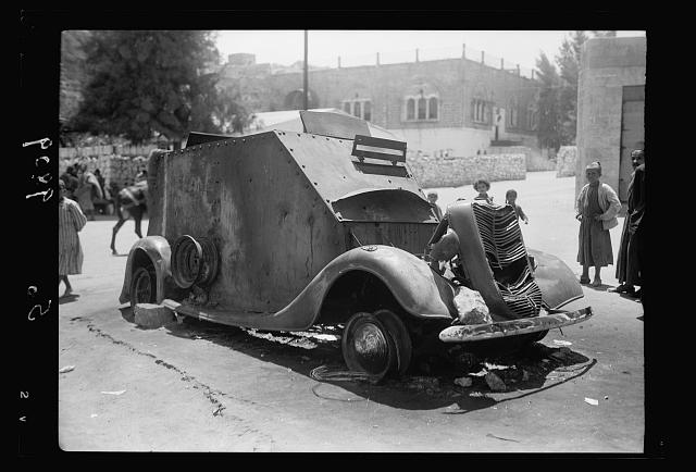 A destroyed armored car A destroyed armored car