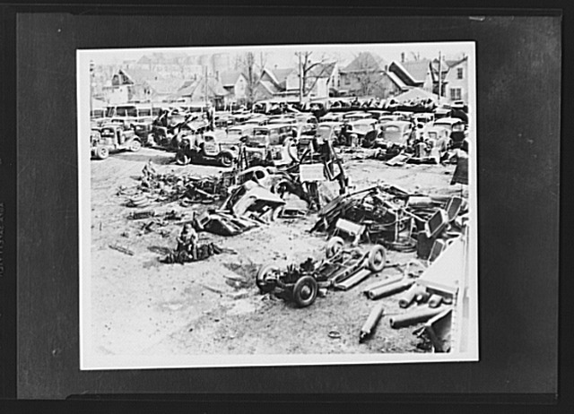 Cars being scrapped Cars being scrapped